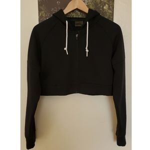 Gymshark Legacy Fitness Crop Zip Hoodie in Black